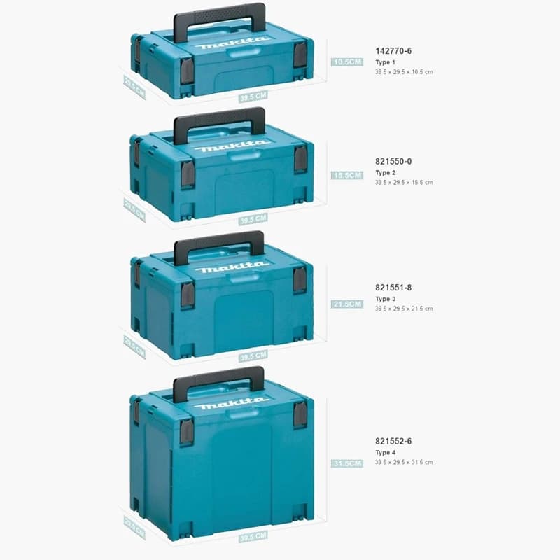 Makita MAKPAC Stacking Toolbox | Large Capacity Storage Case | Sturdy Durable System for Power Tools - Thumbnail 6