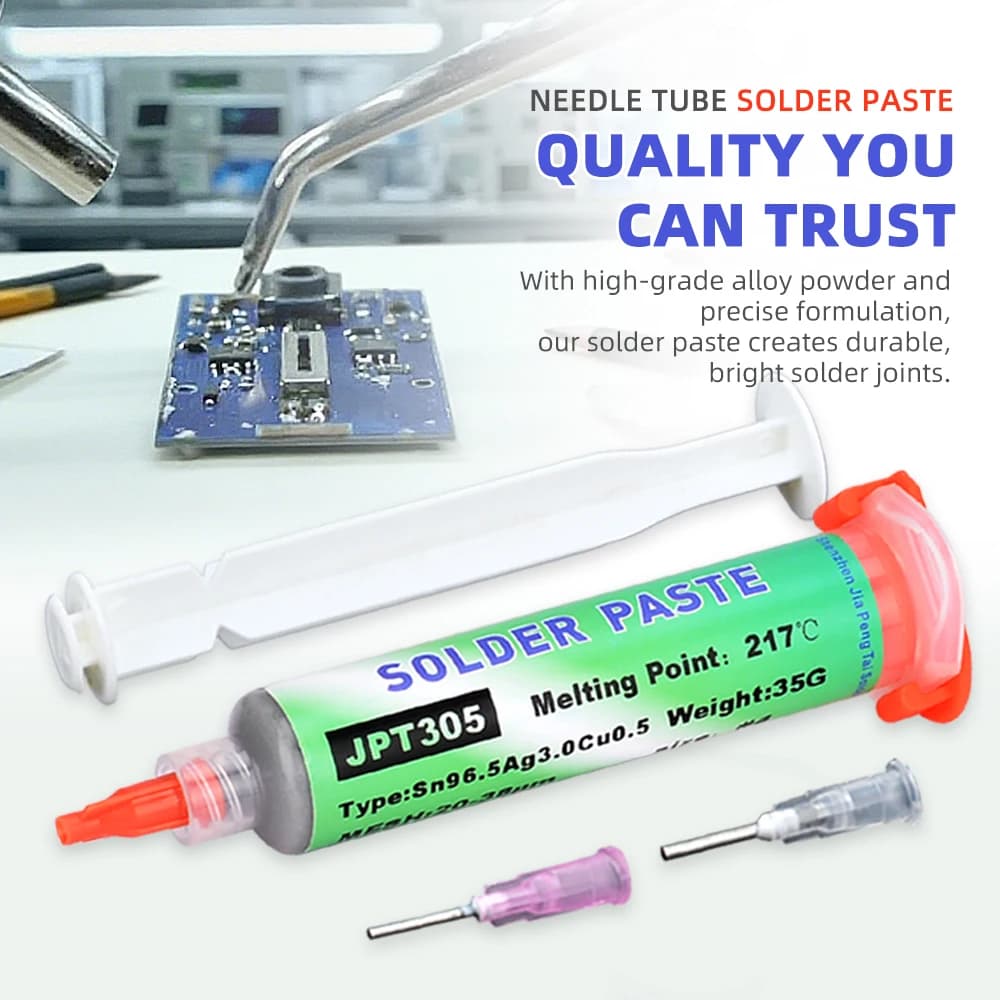 Lead Free  Solder Paste Needle Tube for PCB/BGA/SMD Soldering  USB Socket Repair  Tin Welding Solder Paste 20-38um - Thumbnail 4