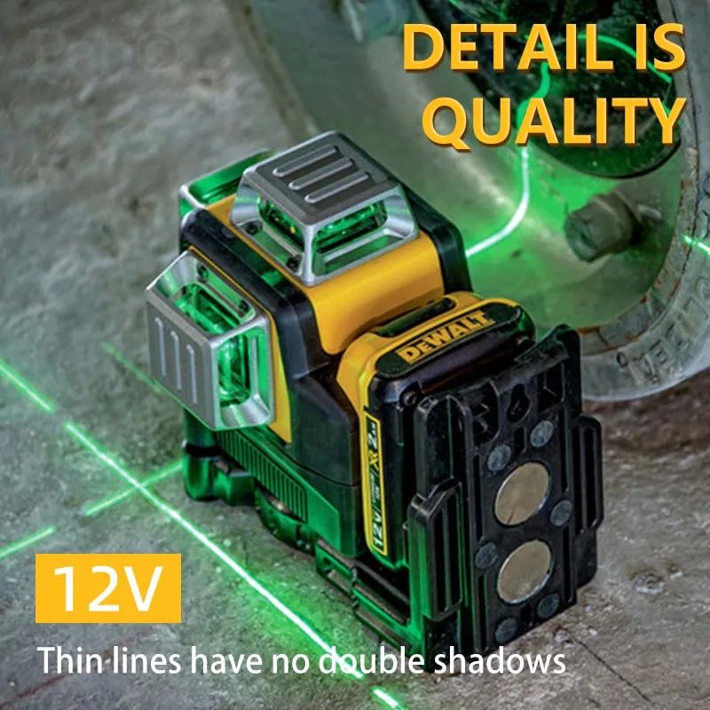 DeWalt DW089LG Self-Leveling Green Laser Level | 3x360° Lines | 12V Outdoor Construction Grade - Thumbnail 3