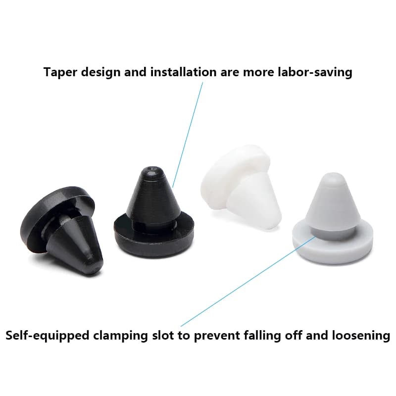 Silicone T-Plug Stoppers | High-Temperature & Sound-Dampening Seals | Flexible Black & White Caps - Thumbnail 5