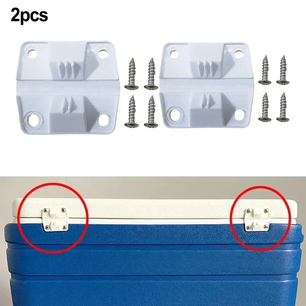 Cooler Hinges Replacement Kit | 2-Piece Set with 8 Screws | Durable Cooler Repair Hardware - Thumbnail 5
