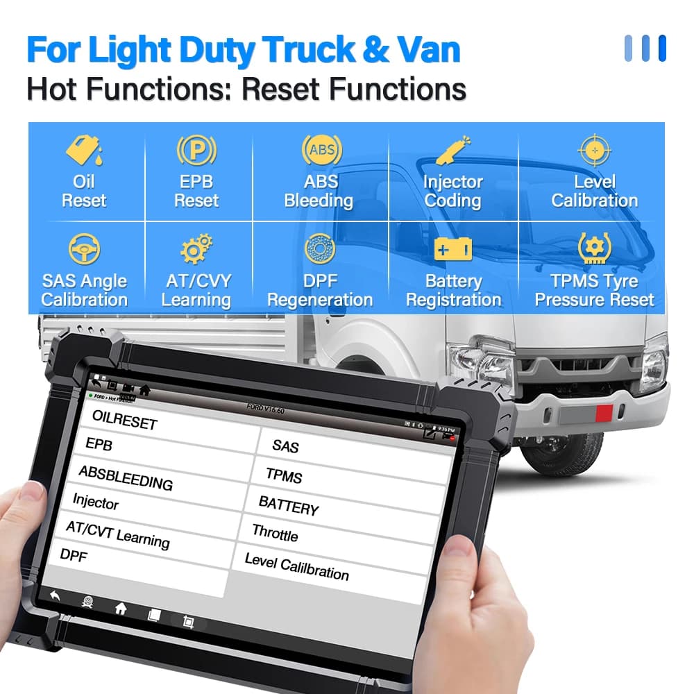 Duty Truck Diagnostic Scanner | 12V/24V OBD2 with DPF Regen | Full System ECU Reset - Thumbnail 6