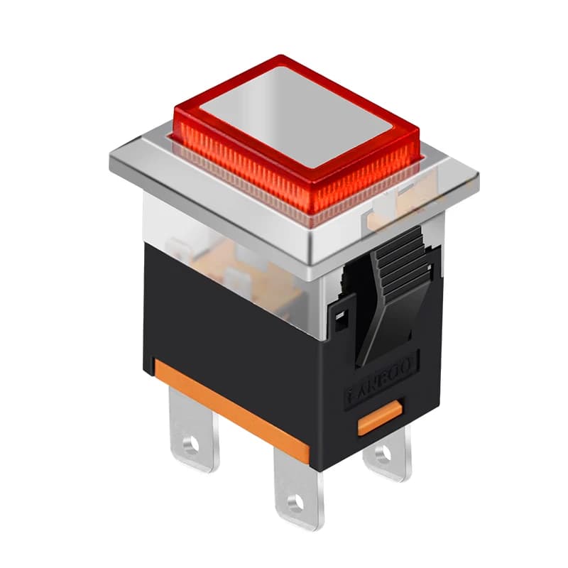 15A Push Button Switch | 2NO 4-Pin Square Design | Durable Plastic & Metal Construction - Thumbnail 6