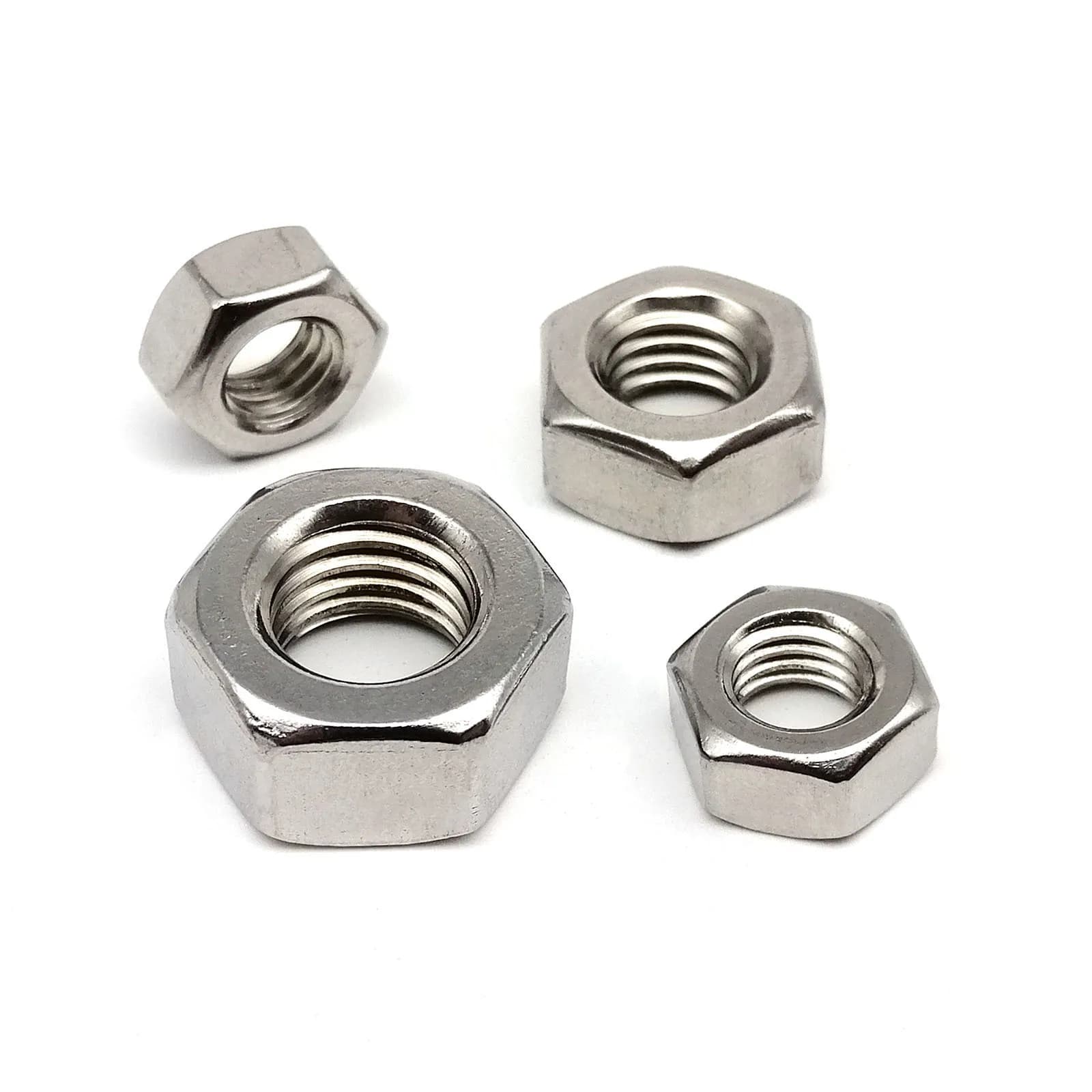 304 Stainless Steel Hex Nuts | M1-M24 DIN934 Assortment | Industrial Grade Fastener Hardware Collection