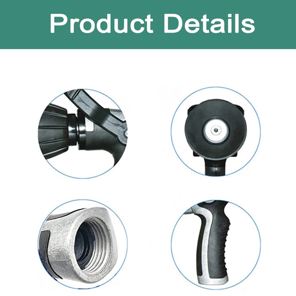 Duty Garden Hose Nozzle | High Pressure Metal Sprayer | 8 Adjustable Modes for Car & Garden - Thumbnail 4