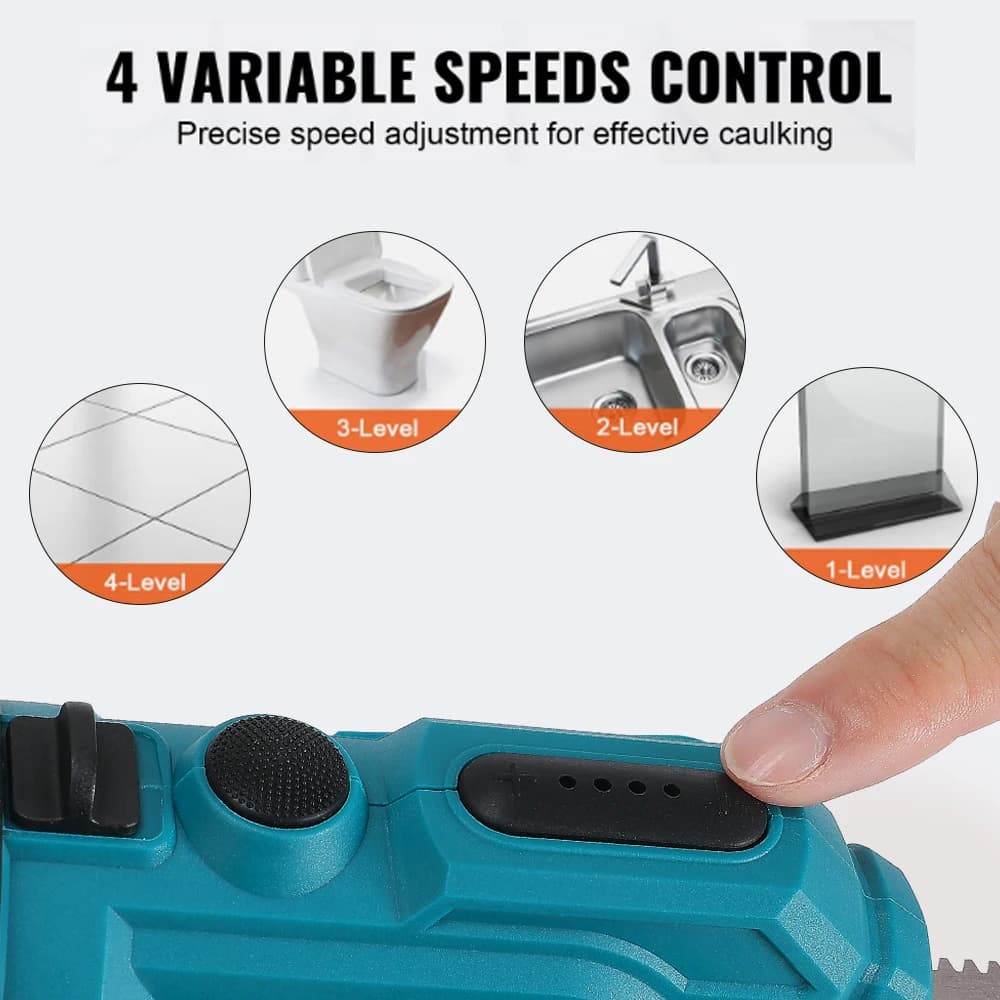 Professional Cordless Caulking Gun | 4-Speed Wireless Sealant Applicator | Compatible with Makita Batteries - Thumbnail 2