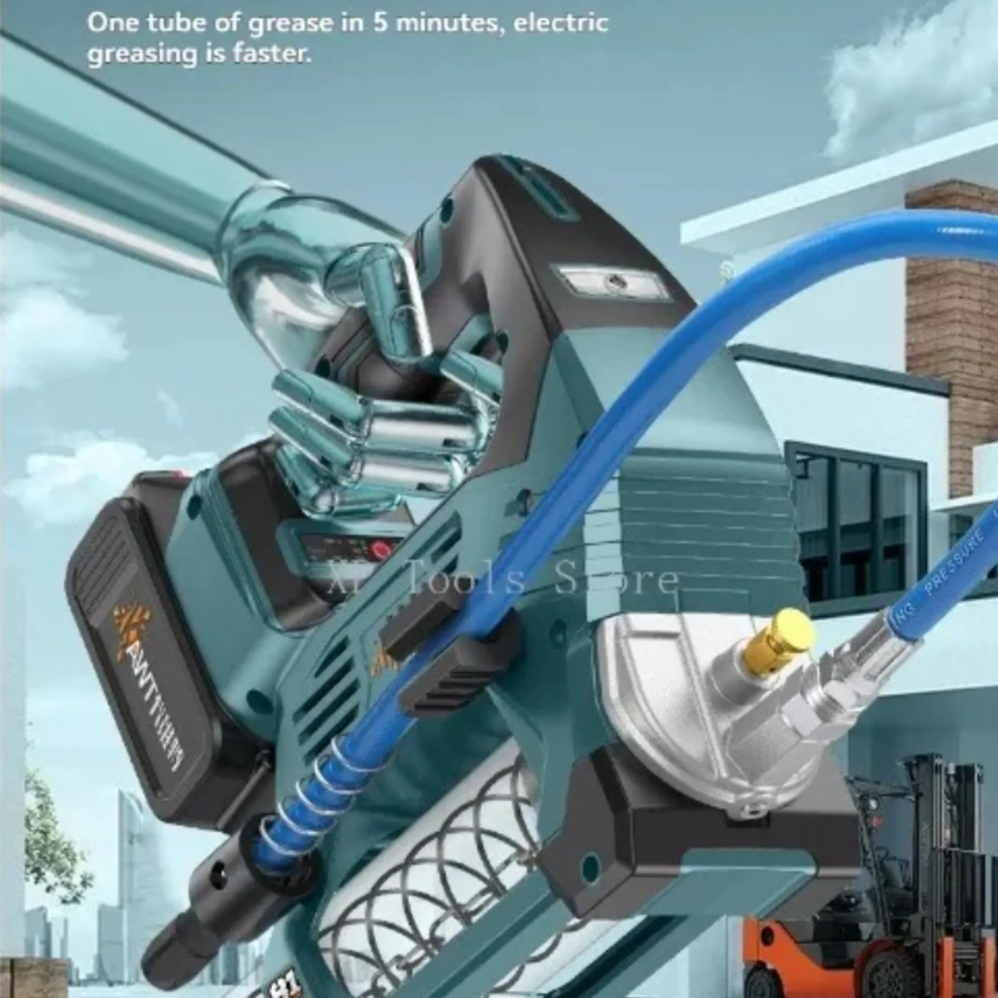 Makita 18V Cordless Grease Gun | High-Pressure Automatic Lubricator for Heavy-Duty Equipment - Thumbnail 2