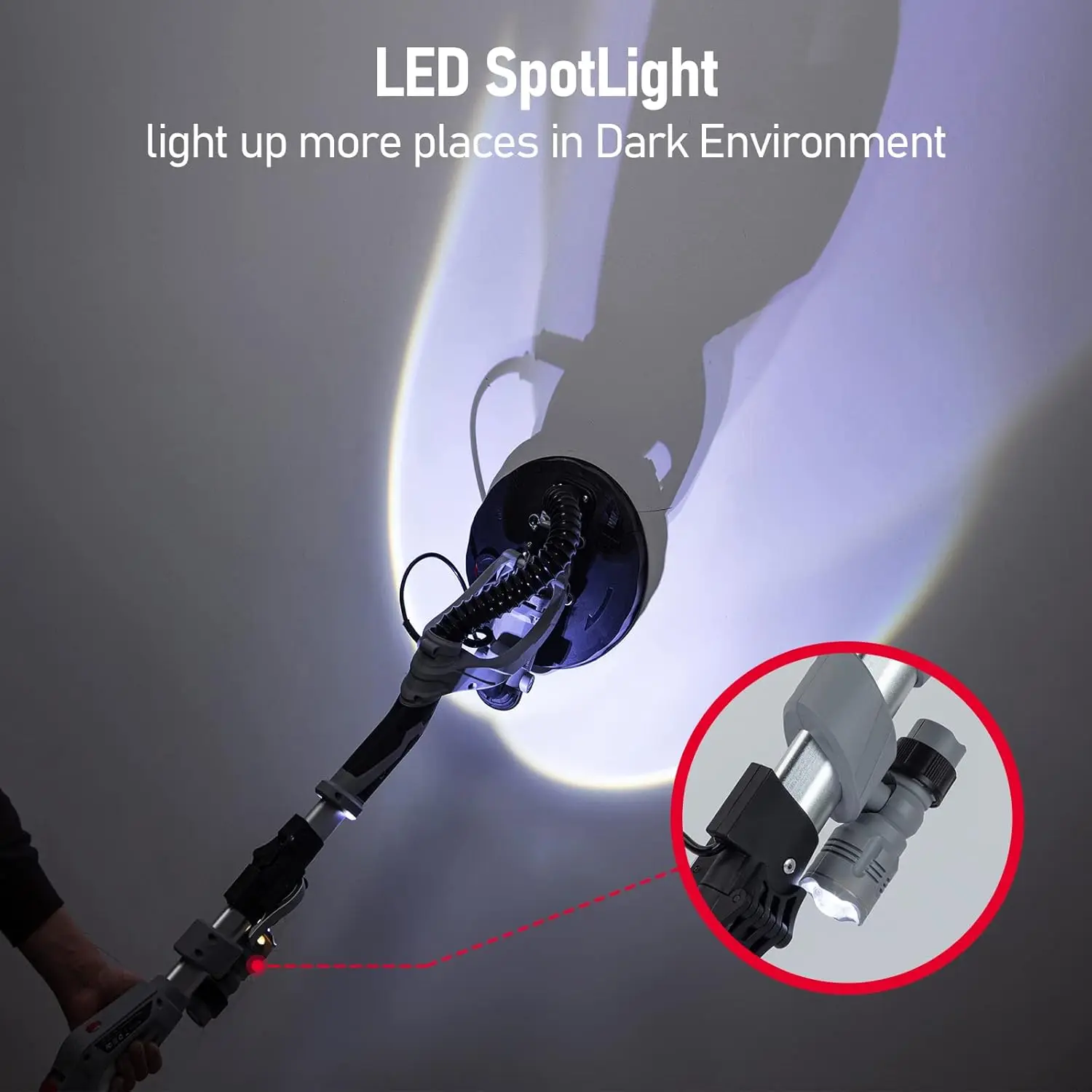 710W Electric Wall Sander | 6 Sanding Discs & Dust Hose | Variable Speed 800-1700 RPM - Thumbnail 4