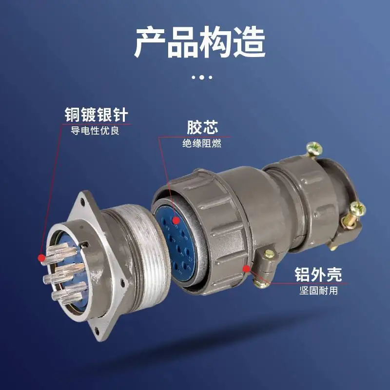 8-Pin Aviation Connector | 32mm Reverse Mount Socket | 8-Core Industrial-Grade Plug - Thumbnail 3