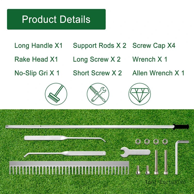 36-Inch Aluminum Landscape Rake | Lightweight Professional Grade | Yard Leveling & Soil Smoothing - Thumbnail 4