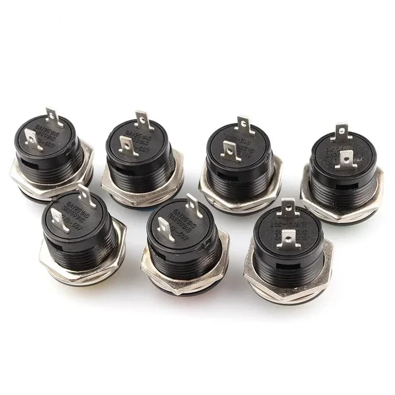 16mm Momentary Push Button Switch | 2-Pin Round Self-Reset | R13-507 Electric Control - Thumbnail 6