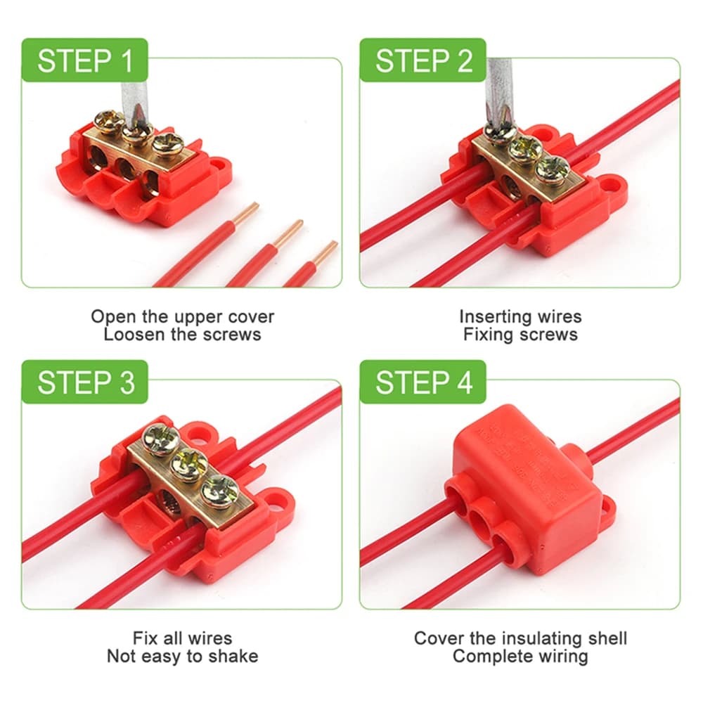 High-Power Wire Connector Block | 2.5-16mm² Screw Fixation | Multi-Port Splicing Terminal - Thumbnail 3