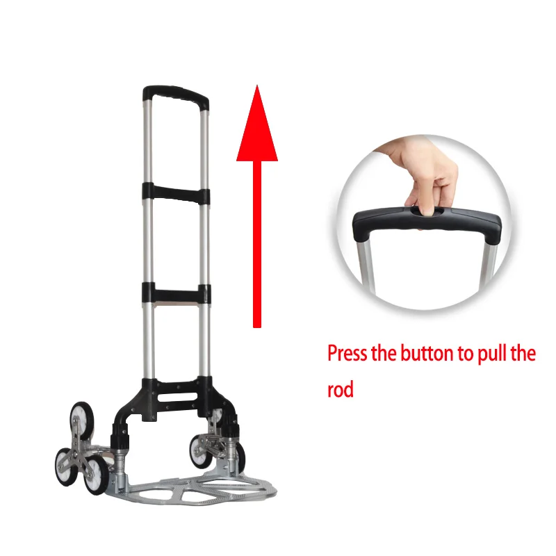Heavy-Duty Folding Hand Truck | 75kg All-Terrain Trolley | Stair-Climbing & Portable Cargo Cart - Thumbnail 4