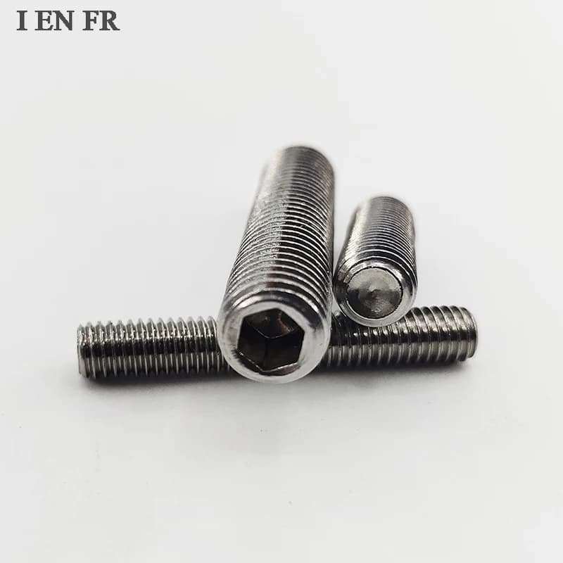 304 Stainless Steel Grub Screw Set | M3-M16 DIN916 Allen Socket Headless Bolts | 1/50pcs Industrial Fastener Kit - Thumbnail 4