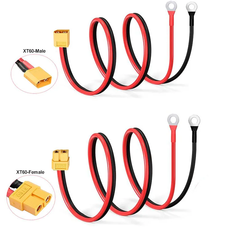 XT60 to M8 O-Ring Terminal Cable | 12/10 AWG Silicone | 1-10 Meter Custom Length - Thumbnail 4