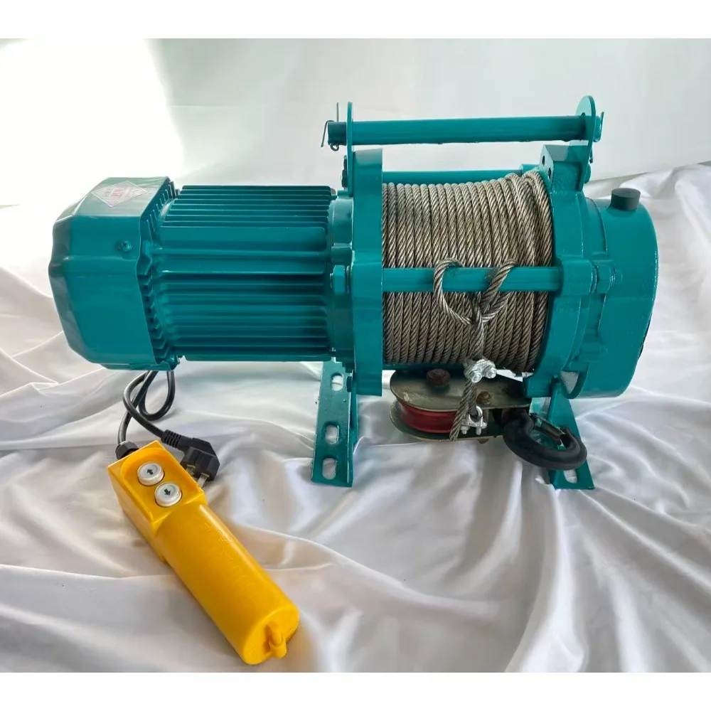 Multi-functional Electric Hoist Winch with 220V motor for 1 to 2 ton lifting in factory, warehouse, or home renovation projects.