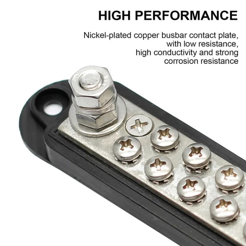 12V Power Distribution Block | 250A Bus Bar with 12-Terminal Design - Thumbnail 4