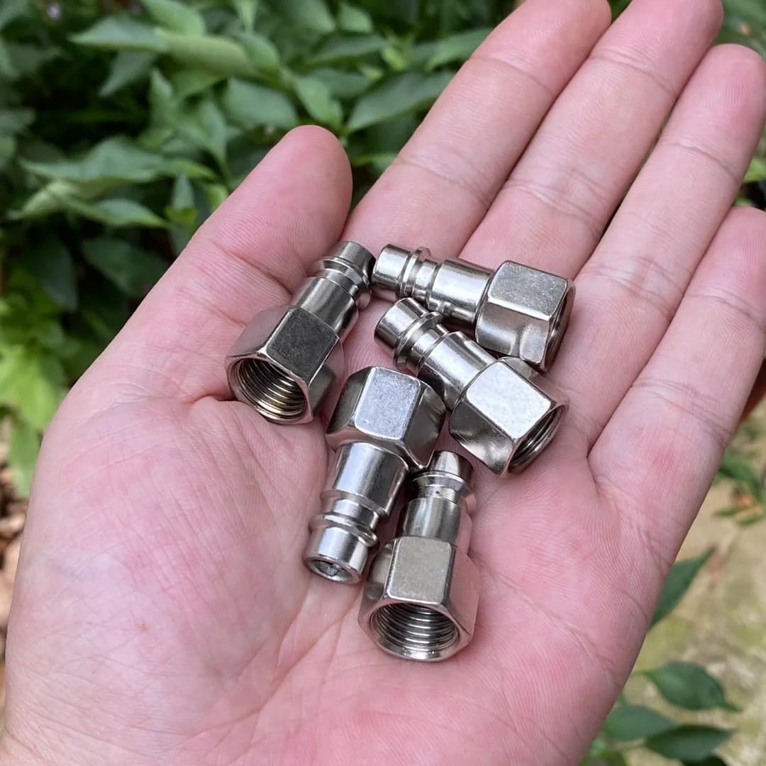Pneumatic Quick-Connect Fittings | 5-Pack PF20 G1/4 BSPP | High-Flow Air Compressor Couplers - Thumbnail 3