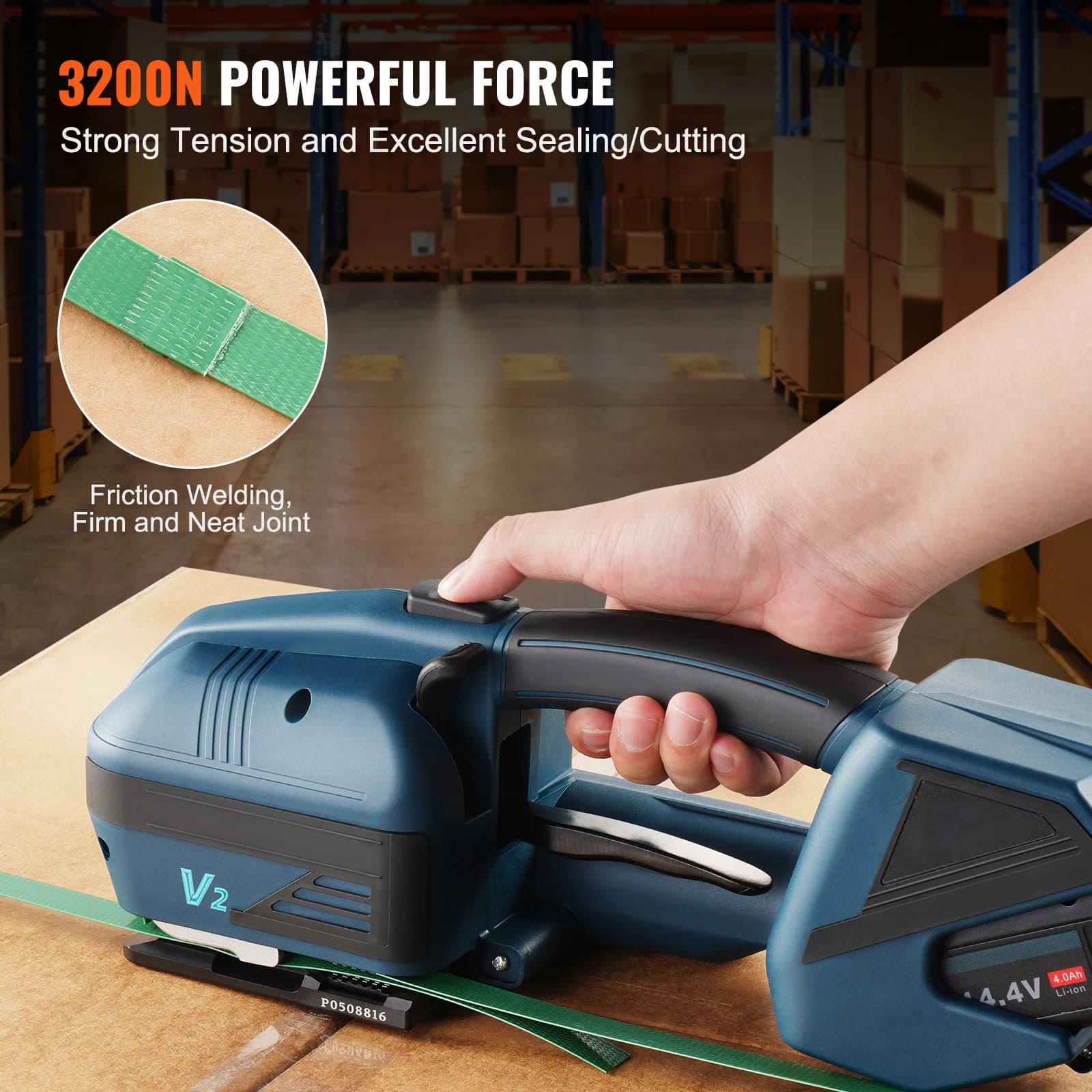 SucceBuy Electric Strapping Machine Portable Battery Powered Automatic Banding Tool for 0.35\ - Thumbnail 4
