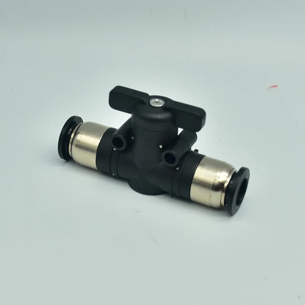BUC 4mm 6mm 8mm 10mm 12mm Black Pneumatic Push In Quick Joint Connector Hand Valve To Turn Switch Manual Ball Current Limiting - Thumbnail 5