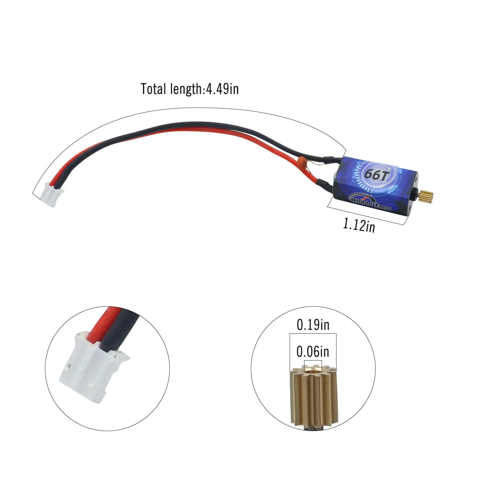 050 Brushed RC Car Motor | 7.4V Replacement | For 1/24 Scale Crawler & Truck - Thumbnail 6