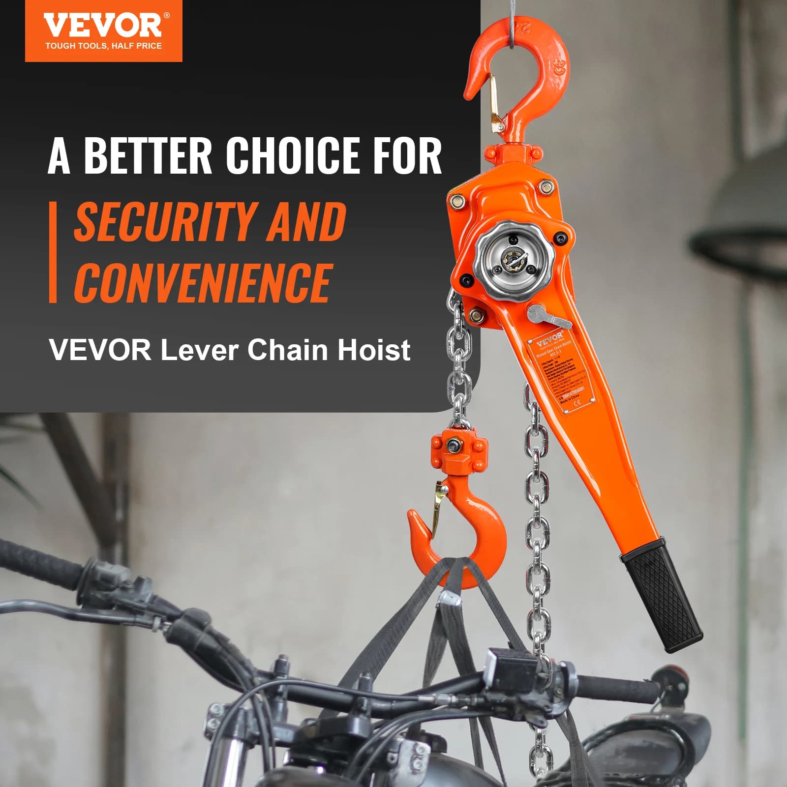 Manual Chain Hoist | 0.75-6 Ton Capacity | Double-Pawl Brake System | Garage & Workshop - Thumbnail 2