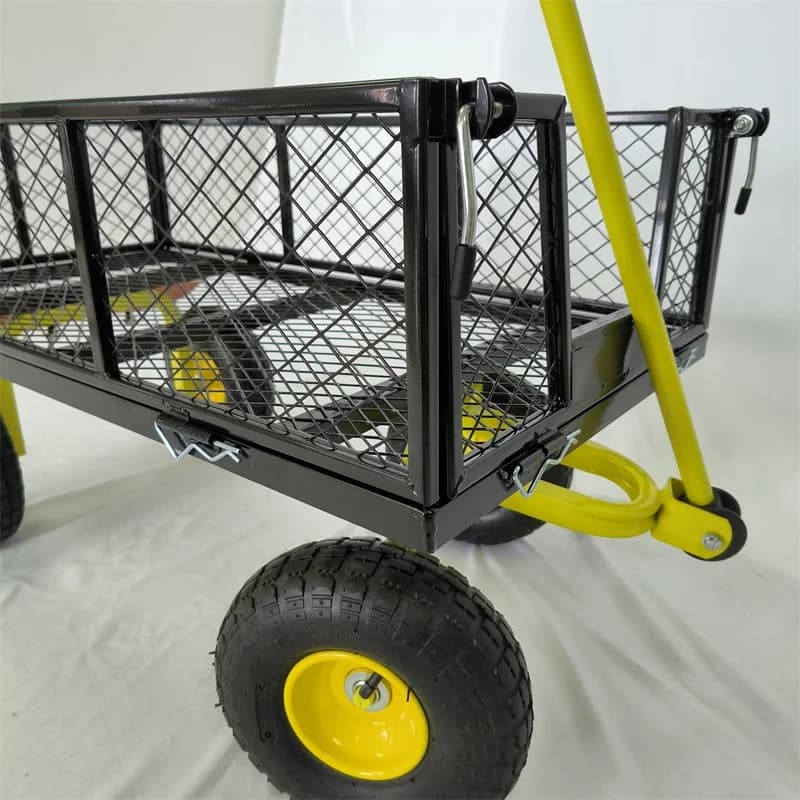Professional-Grade Garden Cart | Heavy-Duty 4-Wheel Wagon | All-Terrain Pneumatic Tires | Foldable Platform - Thumbnail 6