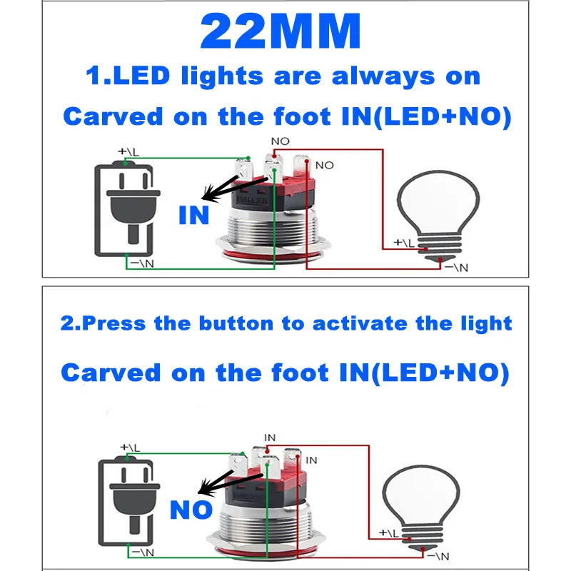 Heavy-Duty Waterproof Push Button Switch | 10A-20A High Current | 12V-24V Automotive & Industrial Grade - Thumbnail 6