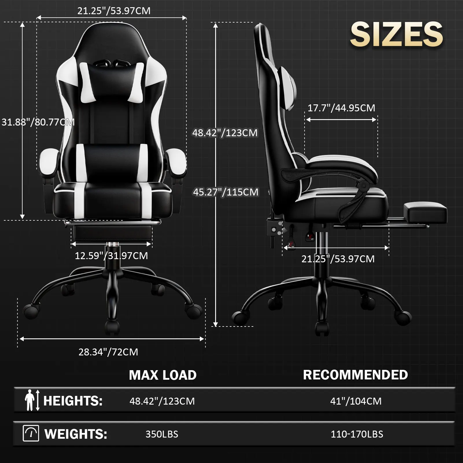 Leather Racing Gaming Chair | Recliner with Massager | Ergonomic Office Chair for Adults - Thumbnail 5