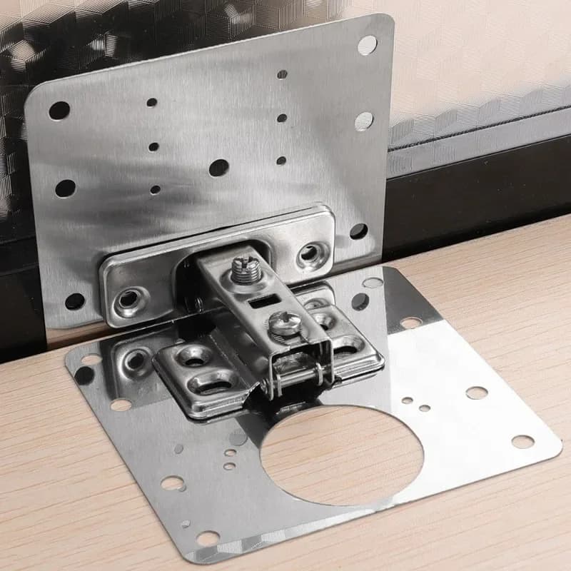 Hinge Repair Plate Kits | 2/10 Sets with Mounting Screws | Furniture Bracket Fixing Tools - Thumbnail 2