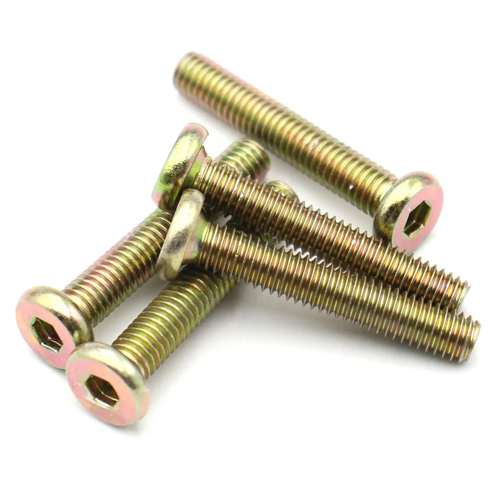 Hex Socket Screws | 10PCS M6 M8 Zinc-Plated | Flat Round Head Connector Bolts - Thumbnail 5