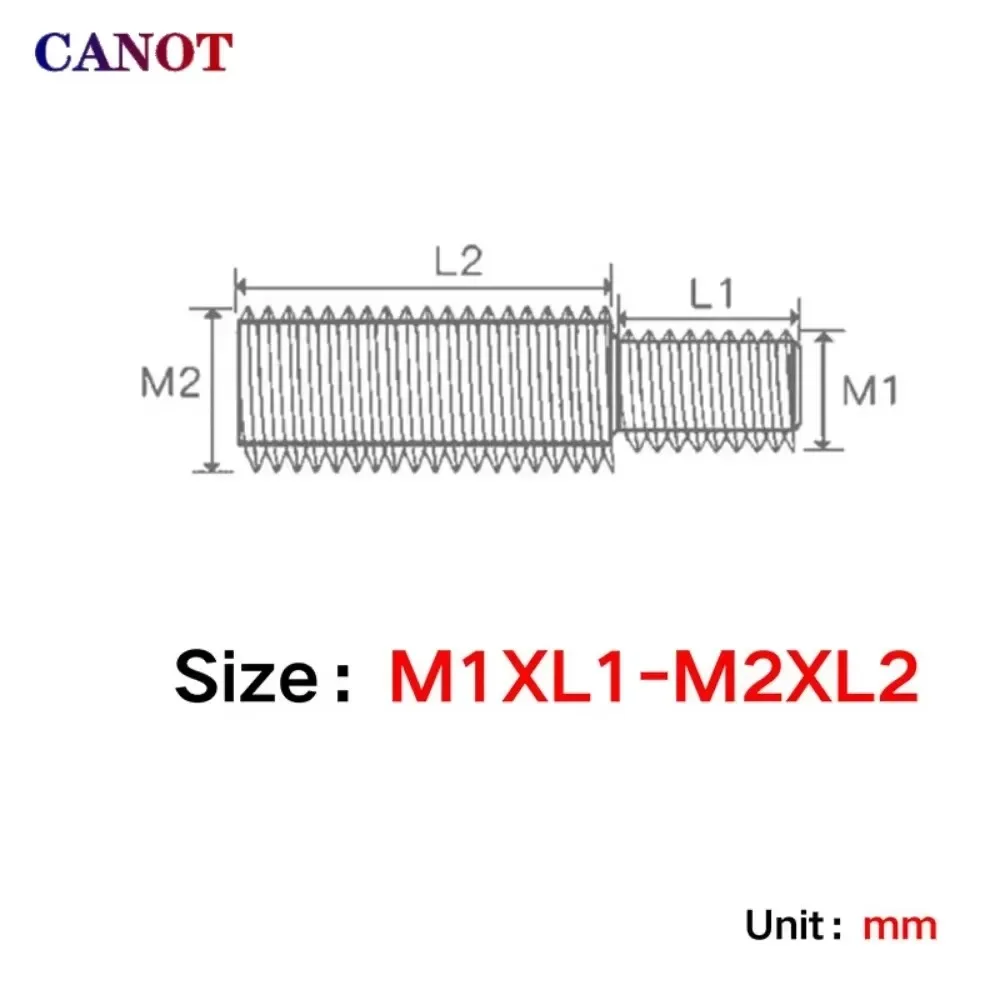 304 Stainless Steel Thread Adapter | M3-M20 Male to Male Bolts | Double Head Conversion Screw Set - Thumbnail 5