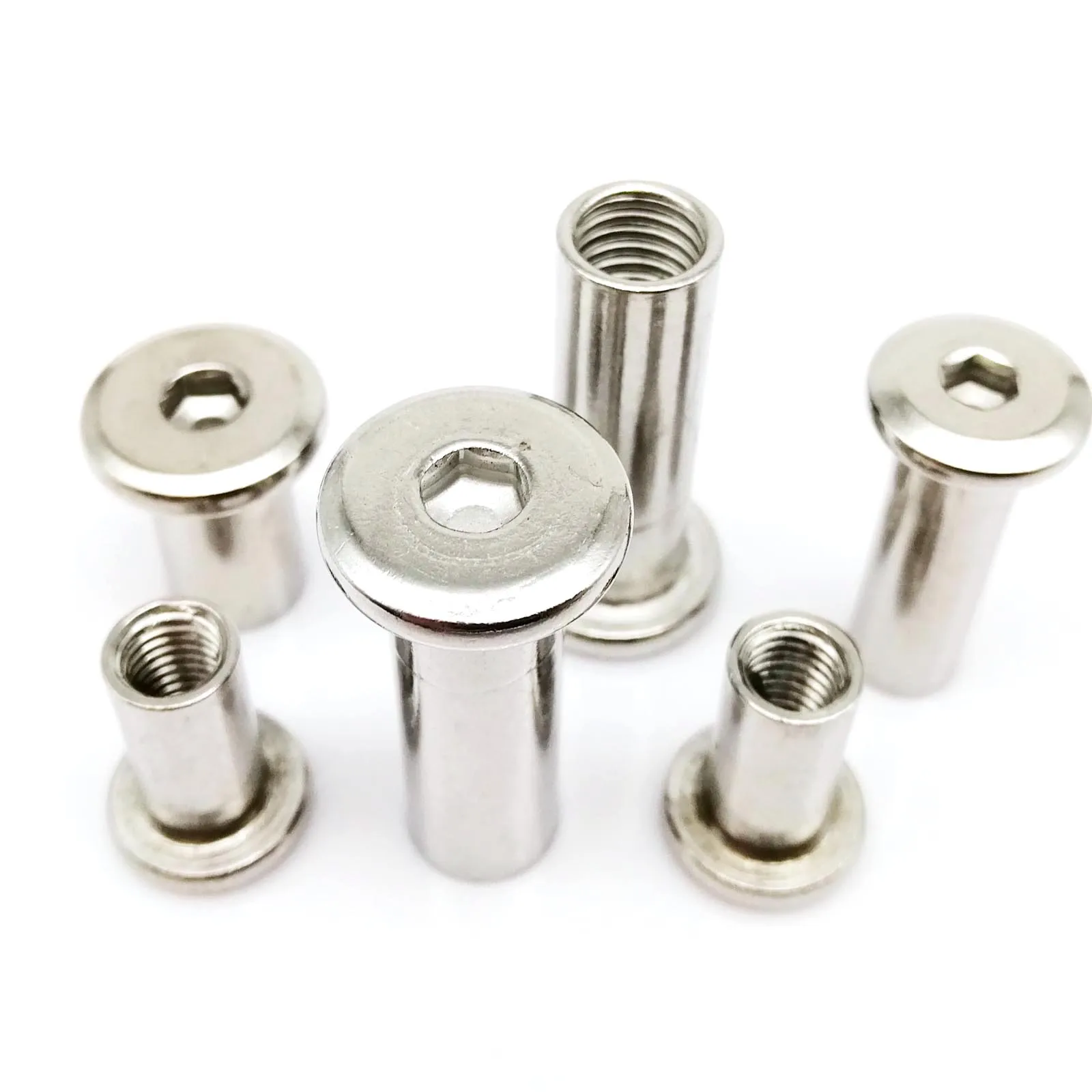 304 Stainless Steel Furniture Rivet Nuts | M3-M10 Hex Socket Head Insert Joints | Heavy-Duty Connector Sleeves - Thumbnail 2