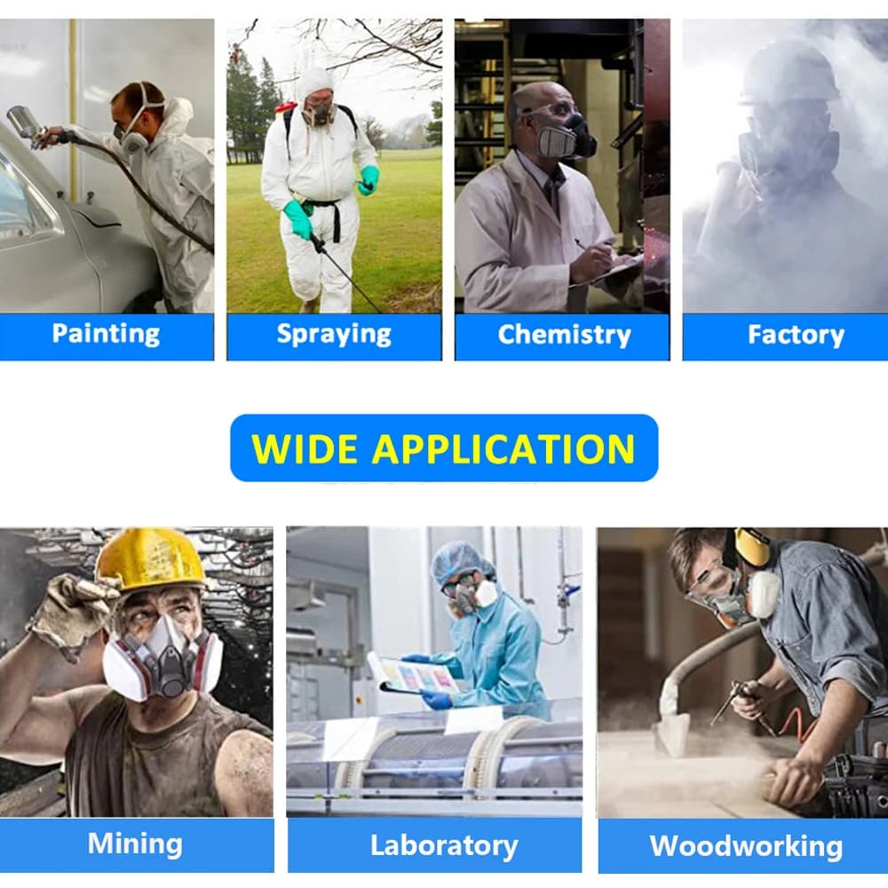 Half-Face Respirator with Anti-Fog Safety Glasses | Paint & Dust Protection - Thumbnail 6