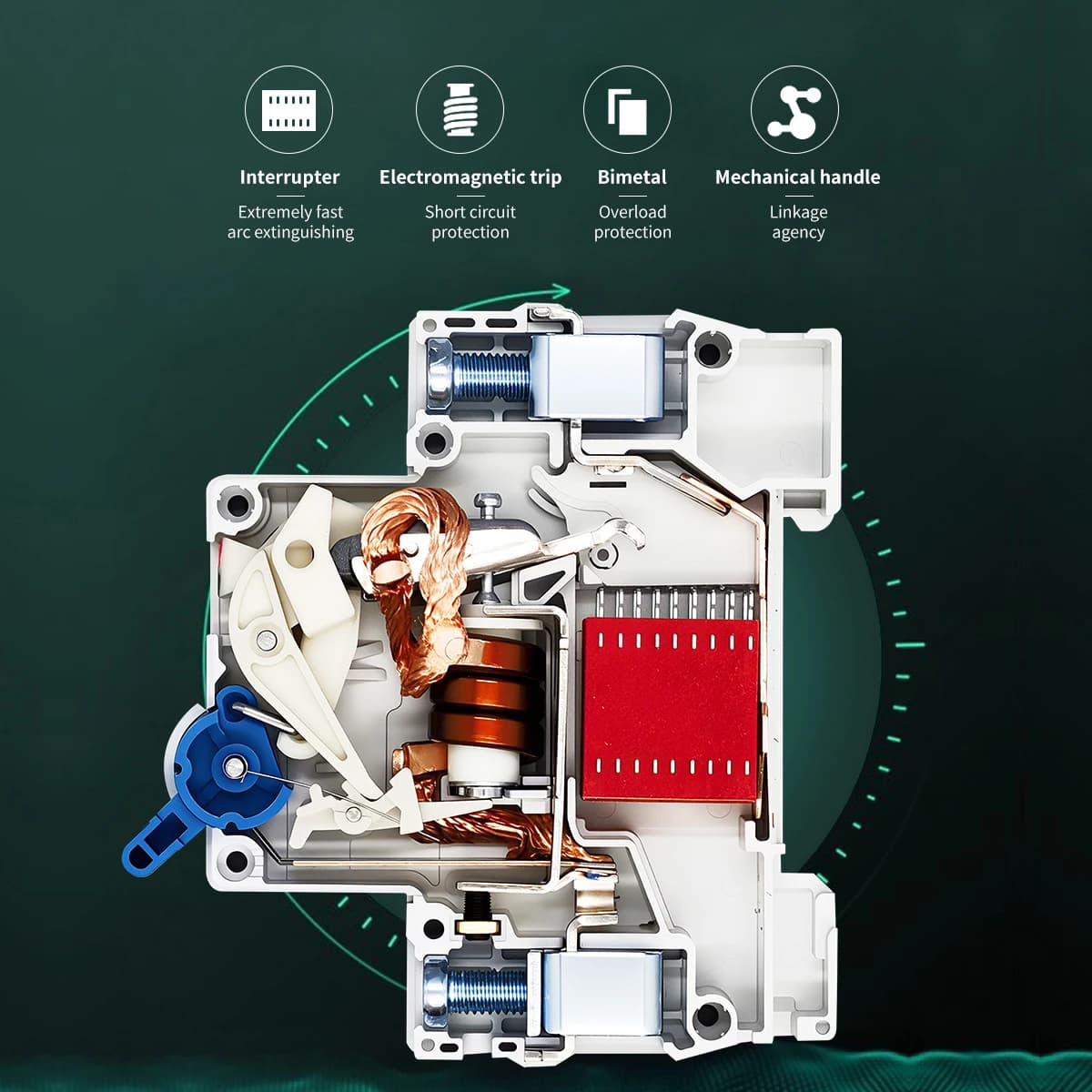 Miniature Circuit Breaker | TOB1-63H C-Type | 3A-63A Capacity | 230/400V AC Protection - Thumbnail 2