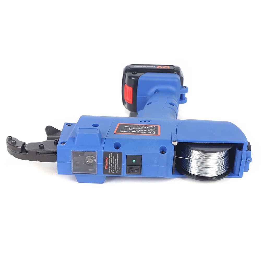 Electric Rebar Tying Gun | Automatic 8-34mm Rebar Tier | Cordless with Battery & Pliers - Thumbnail 4