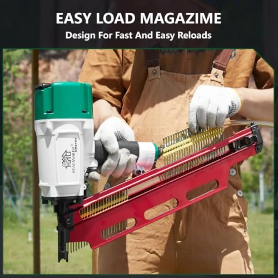 Speed Framing Nailer | 21 Degree Aluminum Magazine | Rapid Wooden House Building NR2183 - Thumbnail 5