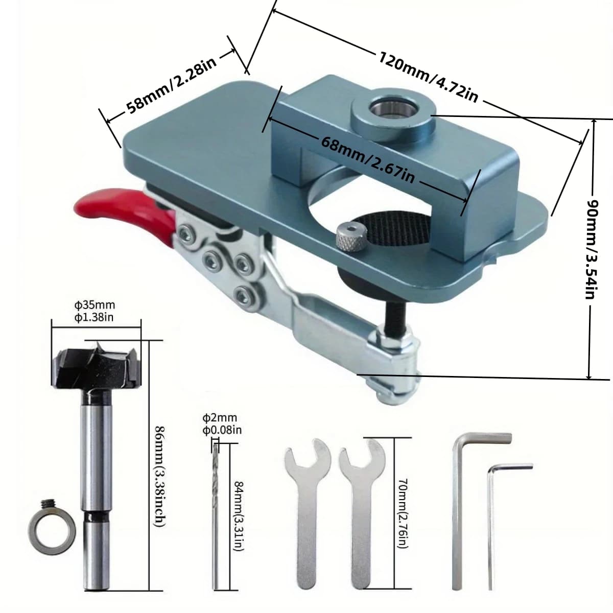 35mm Concealed Hinge Jig Kit | Professional Boring & Drilling Guide | For Face Frame Cabinet Tools - Thumbnail 2