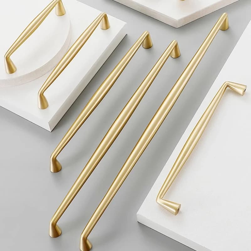 Brass Wardrobe Handles | Pure Solid Brass Vintage Style | Light Luxury Furniture Pulls - Thumbnail 4