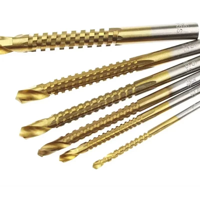 HSS Twist Drill Bits | 3-8mm Titanium Coated | Jagged Saw Spiral for Composite Materials - Thumbnail 5