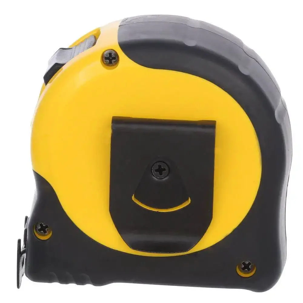 Heavy-Duty 25-foot tape measure with magnetic end hook, steel blade, and belt clip for professional solo work.