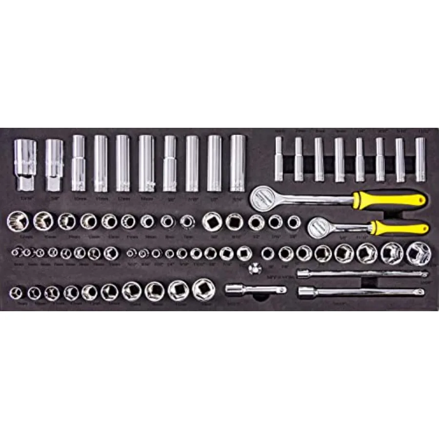 170-Piece Mechanic's Tool Set | Powder-Coated Steel Toolbox | Sockets & Ratchets - Thumbnail 3