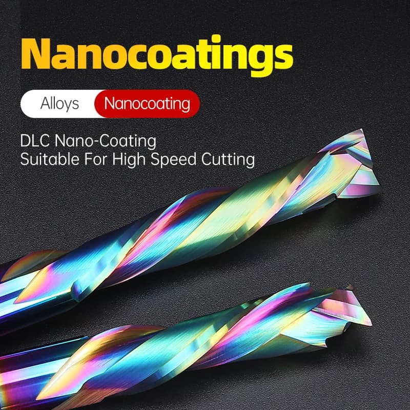 2 Flute Spiral Carbide Milling Cutter | 1/2 Inch Shank | HUHAO High-Performance CNC Router Bit - Thumbnail 5