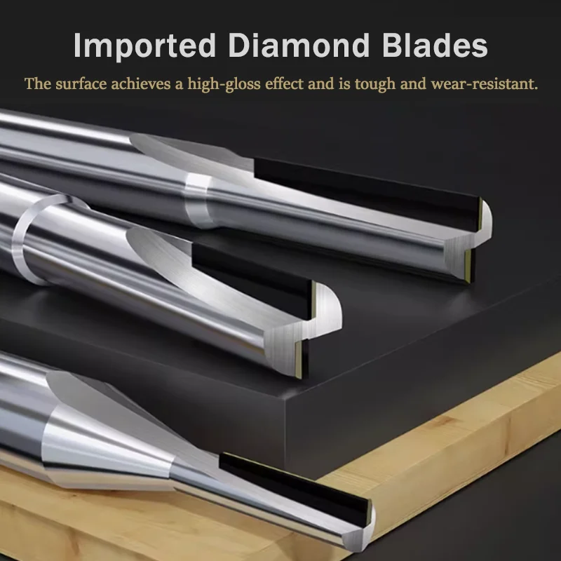 Diamond Milling Cutter | High Gloss Finish for Graphite & Aluminum | 4-12mm Straight Bit - Thumbnail 4