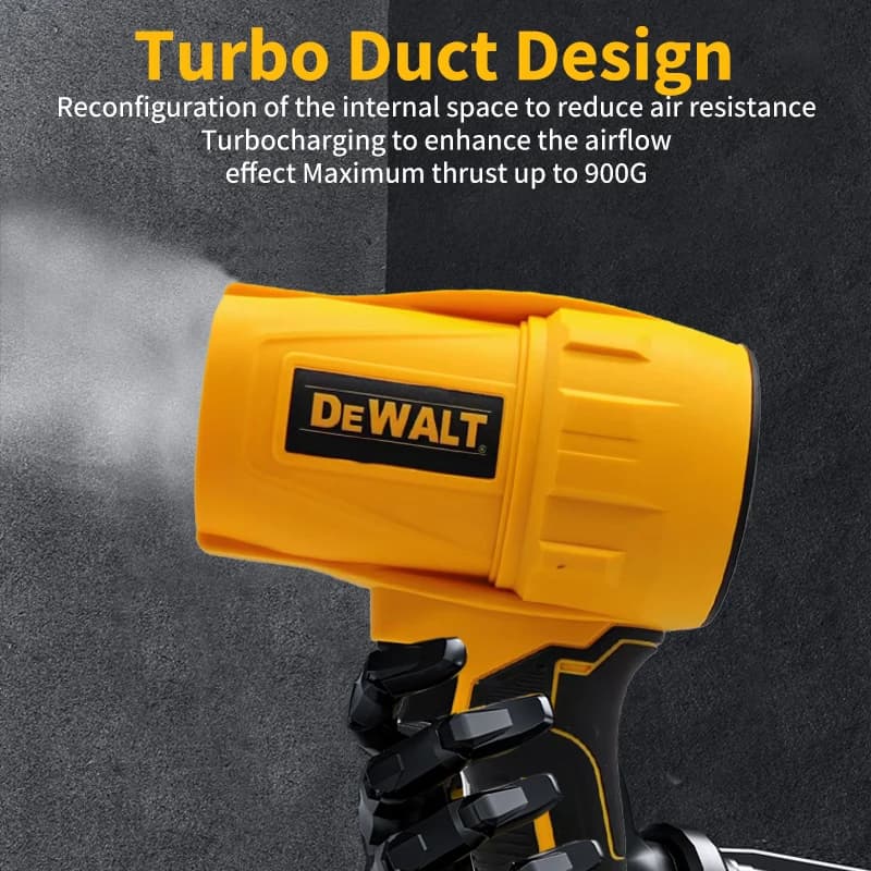 DeWalt 20V MAX Cordless Blower | High-Velocity 30,000 RPM Turbo Fan | Worksite & Garage Dust & Debris Cleanup Tool - Thumbnail 5