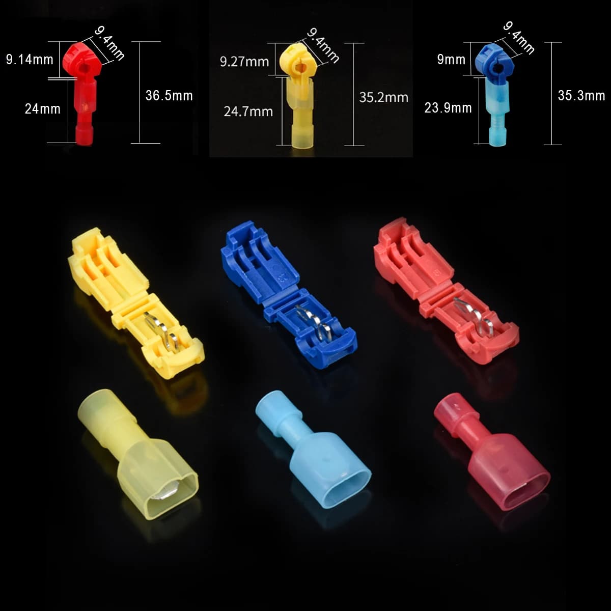 T-Tap Wire Connectors | 20-Pack Quick-Splice Terminals | Secure Electrical Crimp Connectors - Thumbnail 5