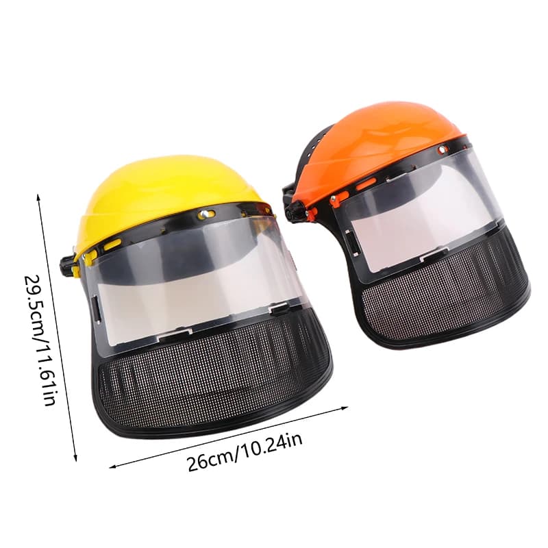 Safety Helmet | Full Face Mesh Mask Protection | Brush Cutter & Logging Work Gear - Thumbnail 7