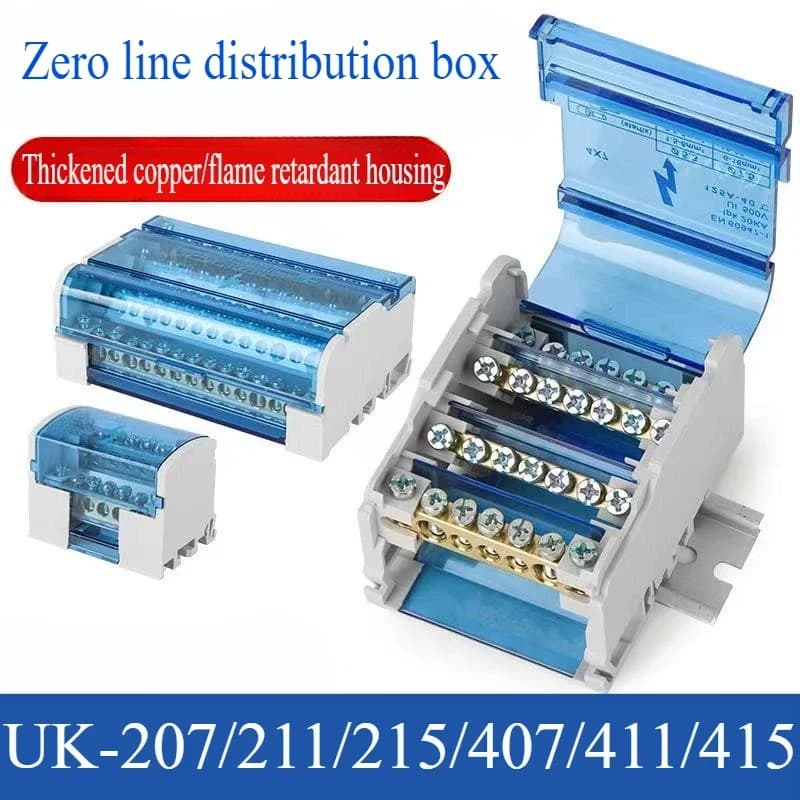 DIN Rail Terminal Block | Modular Electrical Junction Box | UK207/211/215/407/411/415 - Thumbnail 2