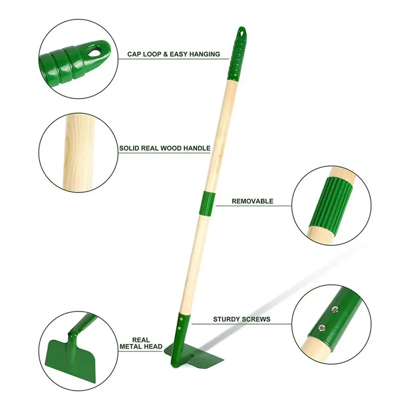 Gardening Tools Set | 6-Piece Outdoor Kit | Shovel, Rake, Hoe for Yard & Lawn - Thumbnail 3