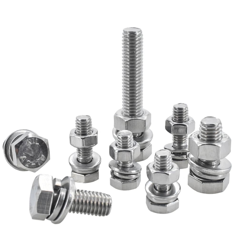 Hex Bolt & Nut Set | 304 Stainless Steel | M4-M12 Full Extension Screws - Thumbnail 4